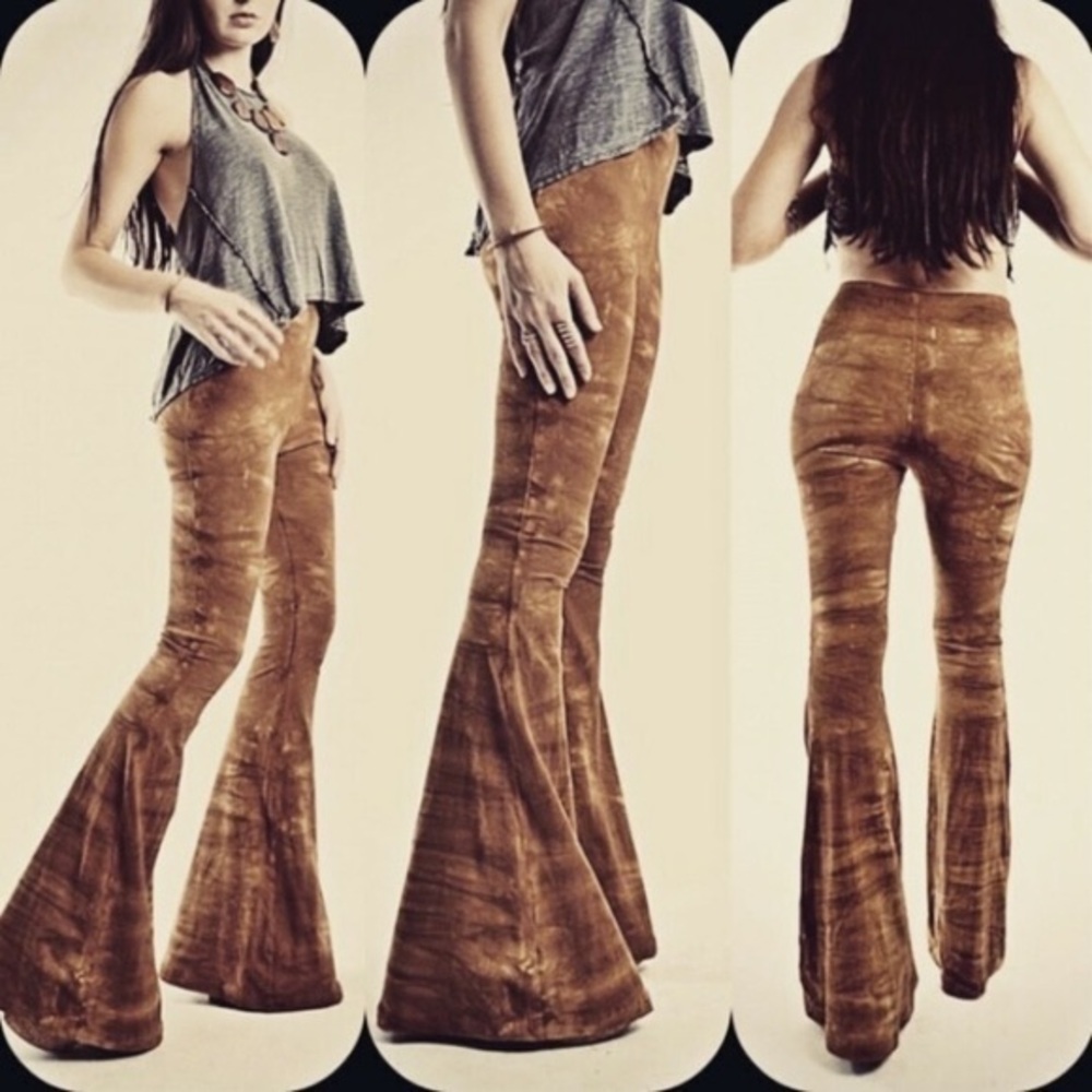 PETITE LENGTH Tie Dye Bell Bottoms - High Waisted Tie Dyed Bell Bottoms Hippie